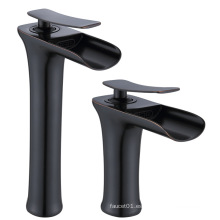 A0031-F2W Single Single Single Baño Batinero Batinero Tocador de lavado Fregadero de lavabo Black Waterfall Faucet